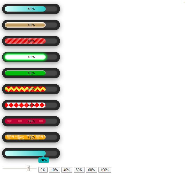 10款时尚漂亮的百分比进度条动画特效源码-jQuery插件-A8源码网