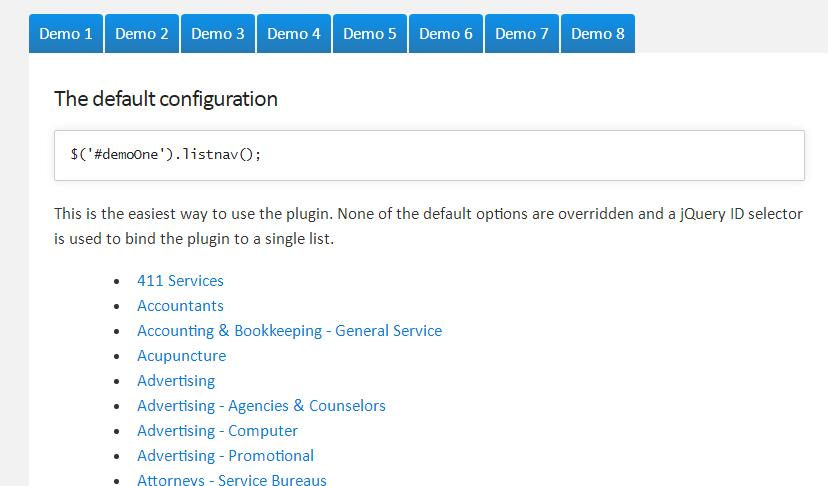 jquery插件-按字母顺序过滤列表-A8源码网