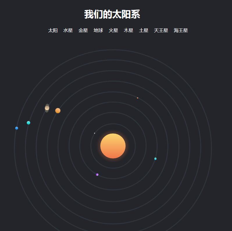 jQuery太阳星系轨道行星运行动画特效源码-A8源码网