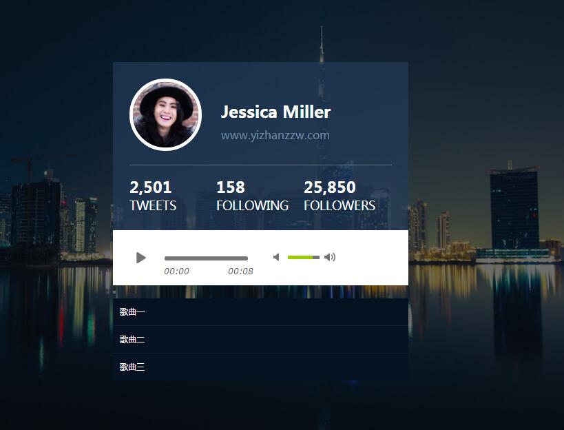 jQuery插件带歌曲列表的音乐播放器插件-A8源码网