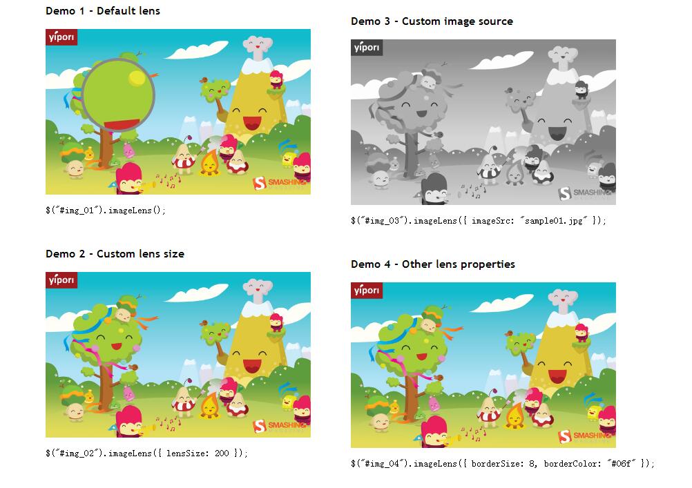 四款不同的局部图片放大镜效果源码-A8源码网