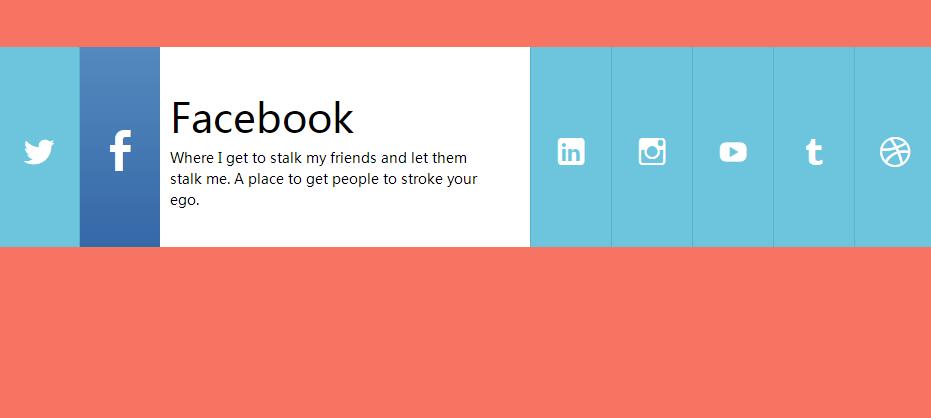 CSS3水平手风琴分享按钮菜单源码-A8源码网