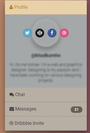 jQuery垂直手风琴个人信息菜单面板代码-A8源码网