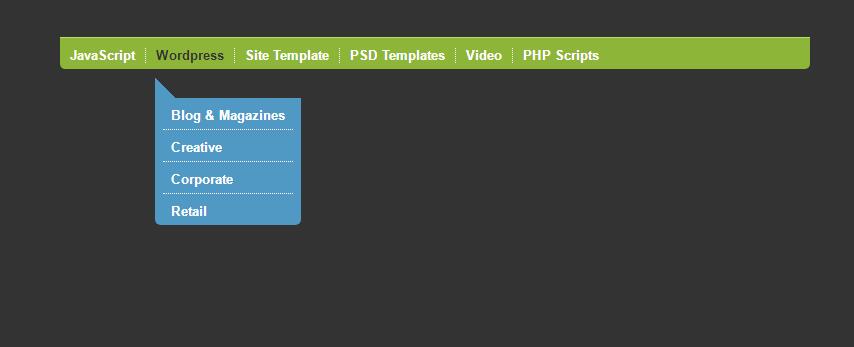jquery竖向渐变显示二级下拉菜单-A8源码网