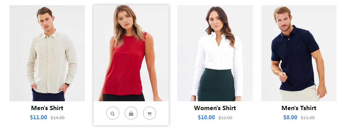 CSS3鼠标悬停图片显示购物车等图标按钮动画特效源码-A8源码网