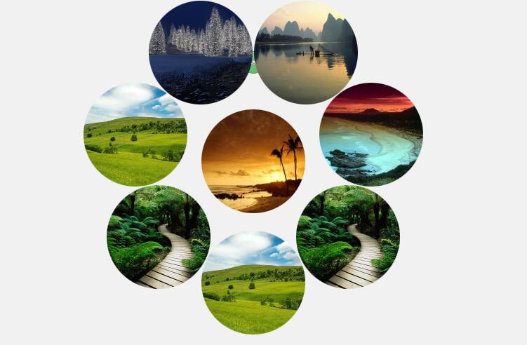 圆弧形排列动态图片查看效果源码-A8源码网