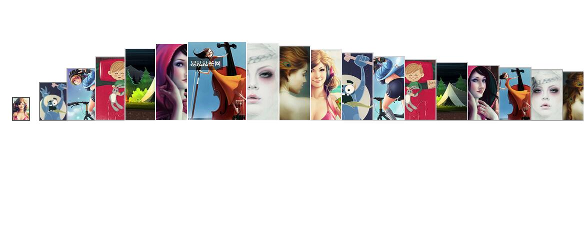 纯js钢琴按钮波浪式图片排列效果源码-A8源码网