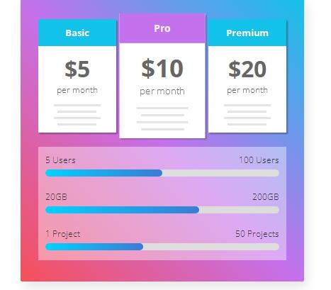 图片[1]-CSS3鼠标悬停项目价格表内容TAB切换特效代码-A8源码网