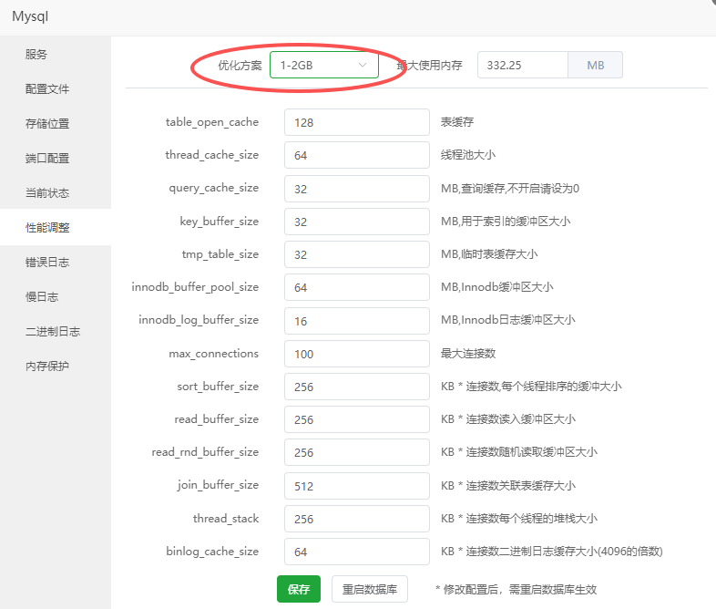 宝塔优化mysql数据库性能调整-A8源码网